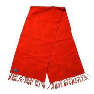 Luxury Vintage Red Cashmere Burberry Scarf Embroidered Logo Fall Winter Scarves